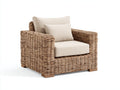 Poltrona da giardino-Rattan-Tessuto-105x94x80 cm-Marrone naturale-Beige-Stile naturale moderno