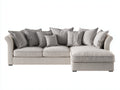 Divano angolare - Tessuto - 284x174x83 cm - Beige-Grigio tortora - Classico moderno