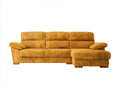 Divano angolare - Velluto a coste - 244x156x85 cm - Giallo senape - Moderno