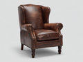 Poltrona - pelle - 90x86x113 cm - marrone - vintage