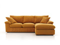 Divano angolare - Velluto a coste-Legno - 248x160x84 cm - Giallo senape - Stile contemporaneo
