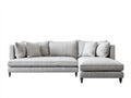 Divano angolare - Tessuto-Legno - 276x168x84 cm - Grigio chiaro - Classico moderno