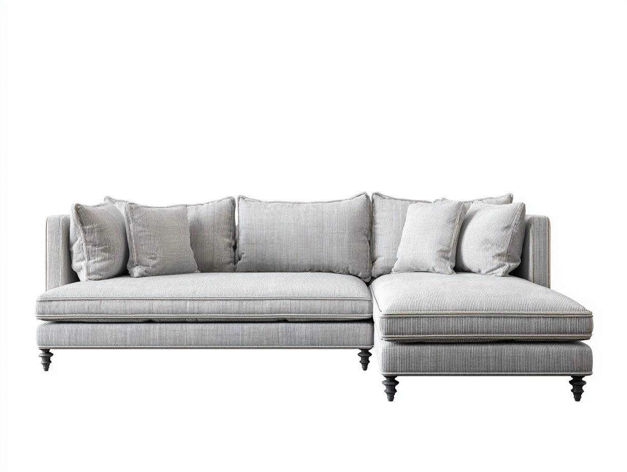 Divano angolare - Tessuto-Legno - 276x168x84 cm - Grigio chiaro - Classico moderno