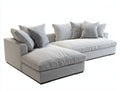 Divano angolare - Tessuto - 288x178x80 cm - Grigio chiaro-Grigio - Moderno