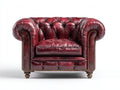 Poltrona - pelle - 105x91x78 cm - rosso borgogna - Chesterfield vintage