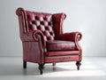 Poltrona - pelle - 96x89x105 cm - rosso - Chesterfield vintage