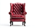 Poltrona - pelle - 90x84x111 cm - rosso - Chesterfield vintage