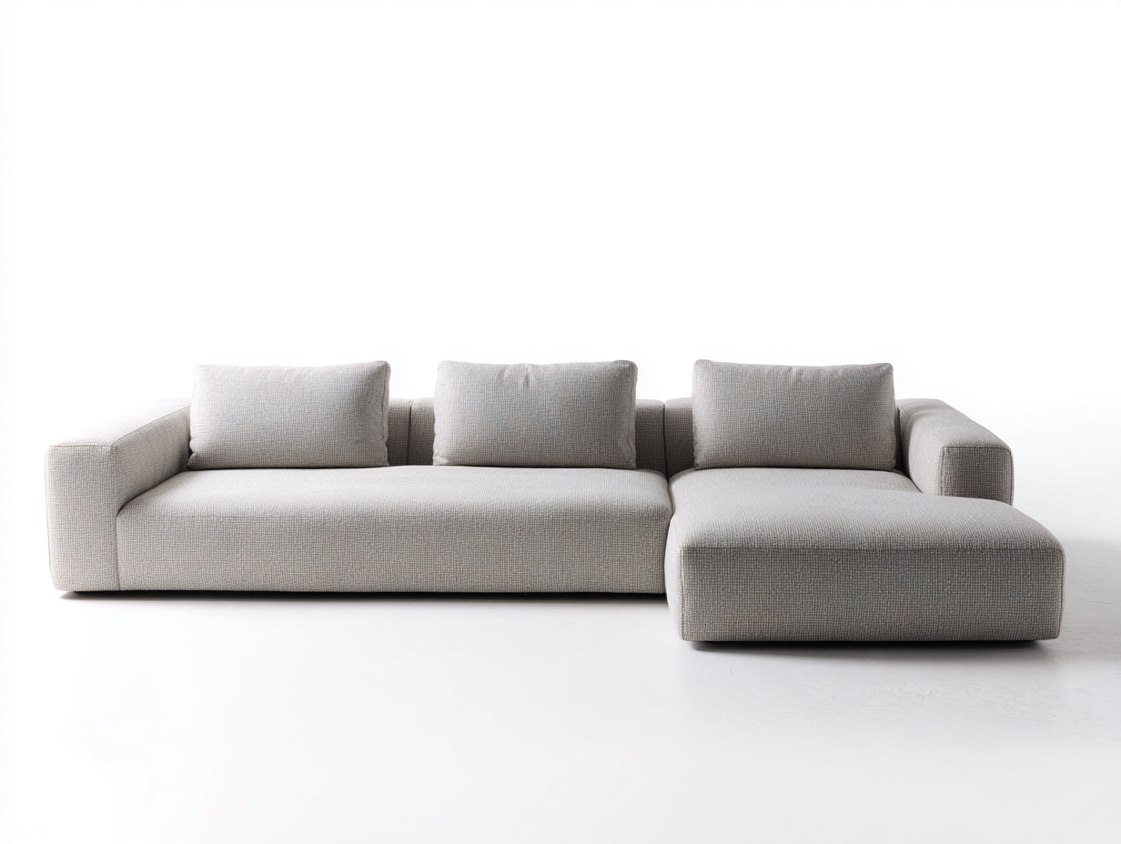 Divano angolare - Tessuto - 272x168x78 cm - Beige chiaro - Moderno