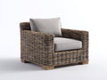 Poltrona da giardino-Rattan-Tessuto-102x92x78 cm-Marrone naturale-Grigio-Stile rustico moderno