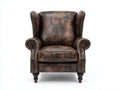 Poltrona - pelle - 92x88x108 cm - marrone scuro - vintage