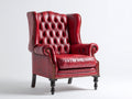 Poltrona - pelle - 92x88x113 cm - rosso - Chesterfield vintage