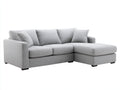 Divano angolare - Tessuto - 246x156x82 cm - Grigio chiaro - Moderno