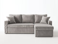 Divano angolare - Tessuto - 245x160x86 cm - Grigio chiaro - Moderno