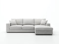 Divano angolare - Tessuto - 258x158x81 cm - Grigio chiaro - Moderno