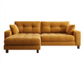 Divano angolare - Velluto a coste-Legno - 254x162x86 cm - Giallo senape - Moderno