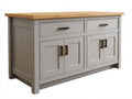Credenza-legno-MDF-132x42x84 cm-grigio chiaro-rovere naturale-moderno