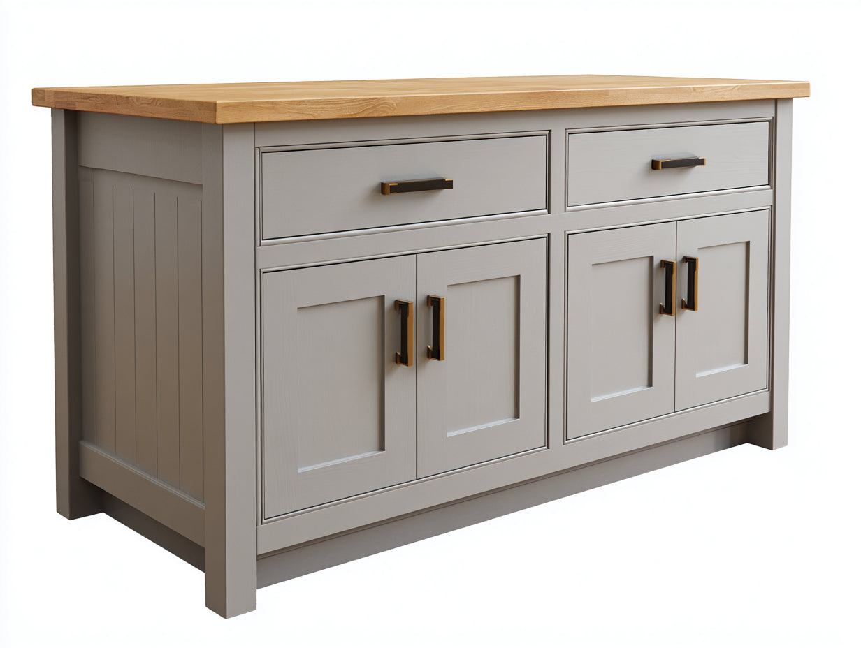 Credenza-legno-MDF-132x42x84 cm-grigio chiaro-rovere naturale-moderno