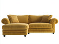 Divano angolare - Velluto a coste-Legno - 260x166x86 cm - Giallo senape - Classico moderno