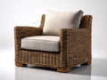 Poltrona da giardino-Rattan-Tessuto-102x92x78 cm-Marrone chiaro-Beige-Stile naturale rustico