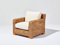 Poltrona da giardino-Rattan-Tessuto-98x88x76 cm-Marrone miele-Crema-Stile naturale moderno