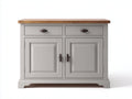 Credenza-legno-MDF-116x40x84 cm-grigio chiaro-rovere naturale-rustico moderno