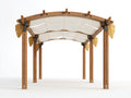 Pergola da giardino-Legno-Tessuto-360x320x260 cm-Marrone chiaro-Bianco-Stile tropicale moderno